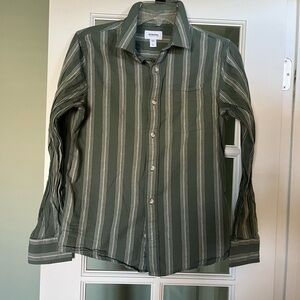 Sonoma Olive & Cream Striped Button-Down Shirt